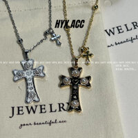 Vòng cổ nữ Vòng cổ chữ thập ngọc trai đen trắng ngọt ngào mát mẻ