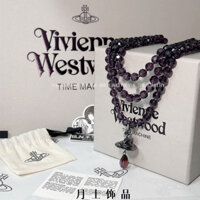 Vòng cổ pha lê ba lớp Vivienne Westwood Violet