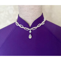 Vòng cổ pha lê Swarovski phối trai nuôi nước ngọt