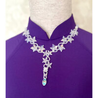 Vòng cổ pha lê Swarovski handmade kiểu những đoá hoa đôi