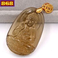 Vòng cổ Phật A Di Đà nâu khói 3 cm DNOBK7 - giúp mang lại may mắn, bình an, hóa giải vận hạn