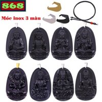 Vòng cổ phật bản mệnh đen 3.6cm dây dù