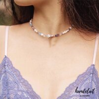 Vòng Cổ Star Handelait Đính Hạt Đá Nhân Tạo Mix Hạt Cườm Màu Beige Trung Tính Thanh Lịch