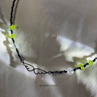 Vòng cổ Swing kết hợp đá Peridot và đá Clear Quartz