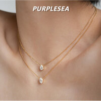 Vòng Cổ Thép Titan 18K Giọt Nước Hình Bầu Dục Kim Cương Vòng Cổ Nữ Trứng Ngỗng Dây Xích Đơn Giản Lớp Thời Trang Đi Lại Tất Cả Trận Đấu Vòng Cổ