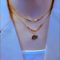 Vòng cổ thép titan vuông nhỏ Thiên nga đen Dây chuyền xương đòn hai lớp Tính khí Vòng cổ phù hợp cho nữ Vòng cổ không phai màu Vòng cổ thép titan Vòng cổ vuông nhỏ Thiên nga đen Dây chuyền xương đòn hai lớp Tính khí phù hợp cho mọi trận đấu