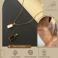 Vòng cổ titan 2 mặt Dây chuyền titan phủ vàng 18K - Thea Necklace