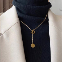 vòng cổ titan đồng xu tròn