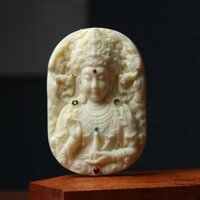 Vòng cổ trái cây ngà Guan Gong Mặt dây chuyền Móc khóa Guanyin Mặt dây chuyền trái cây ngà voi Cặp đôi Vòng tay trái cây ngà tự nhiên20250226