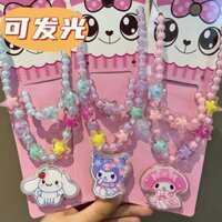 Vòng cổ trẻ em Sanrio Trang sức Kulomi cho bé gái sẽ phát sáng Đồ chơi Trang sức cho bé gái Bộ Vòng tay đính cườm