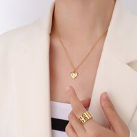 Vòng Cổ và Bông Tai Nữ Mạ Vàng 18K Hình Trái Đào Zircon, Phong Cách INS Của Pháp-V11