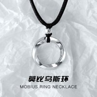Vòng cổ vòng cổ Möbius dành cho nam, Bạc 925 hợp thời trang, Mặt dây chuyền khóa an toàn đa năng, Quà tặng ngày lễ tình nhân Trung Quốc cho bạn trai 2025.1.3