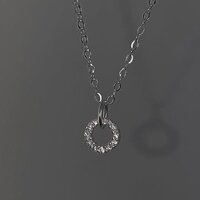 Vòng Cổ Vòng Tròn Bạc Nguyên Chất Nữ Mùa Hè Đơn Giản Tinh Tế Kết Cấu Nổi Tiếng Trên Mạng