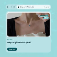 Vòng cổ/dây chuyền đính mặt đá xanh nhẹ nhàng nữ tính (ảnh thật)