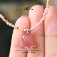 Vòng đá Đào Hoa charm Agate hồng xinh xắn NOB41150