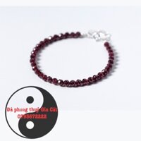 vòng đá garnet đẹp cắt giác lấp lánh size 4 li nhỏ xinh