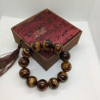 Vòng đá mắt hổ nâu vàng 18 li