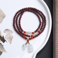 Vòng Đá Ngọ.c Hồng Lựu Garnet Hạt 4mm - Đuôi Hồ Lô, Đồng Điếu, Phật - Phụ Kiện Xâu, Phối Vòng Phong Thủy May Mắn Nữ