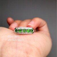 Vòng đá phong thủy - nhẫn bạc diopside