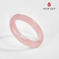 Vòng đá thạch anh hồng nhạt Rose Quarzt liền khối mệnh hỏa, thổ - Ngọc Quý