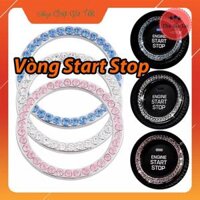 Vòng đá trang trí nút khởi động ô tô xe hơi Start Stop Đường kính 4cm - Xanh