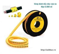 Vòng đánh dấu dây mạng cat5/cat6 bằng cao su (0-9) cuộn 5000 số hàng cao cấp