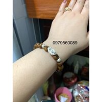 Vòng dâu tằm 8mm mix thỏi bạc tỳ hưu