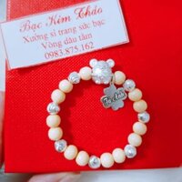 Vòng dâu tằm bé tuổi chuột và cỏ 4 lá khắc tên may mắn