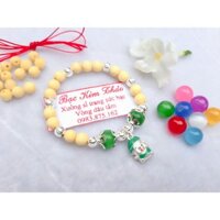 Vòng dâu tằm giáp heo đội mũ cười cho bé 2019 có hạt phong thủy hộ mệnh