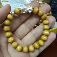 Vòng dâu tằm mix tỳ hưu bi bạc 8 li.10 li cho người lớn