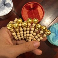 Vòng dâu tằm ta xịn mix charm bạc nguyên chất/ mạ vàng 10k