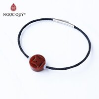 Vòng dây thép đồng tiền đá cẩm thạch huyết - Ngọc Quý