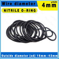 Vòng đệm chữ O Nitrile màu đen Đường kính ngoài 16-42mm * Đường kính dây Cao su Nitrile 4mm (NBR) Vòng đệm cao su chống dầu chịu nhiệt độ cao --- & N5G