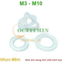 Vòng Đệm Nhựa Mềm M3 M4 M5 M6 M8 M10 Long Đen Nhựa