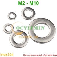 Vòng Đệm Phẳng M1.6 M2 M2.5 M3 M4 M5 M6 M8 M10 Long Đen Inox 304