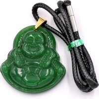 Vòng đeo cổ Phật Di lặc đá thạch anh xanh DEPDLX23 - Dây chuyển đá phong thủy - Đem lại bình an, may mắn, sức khỏe - Không kèm hộp