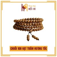 Vòng đeo tay 108 hạt trầm hương tự nhiên - tốc vườn Quảng Nam