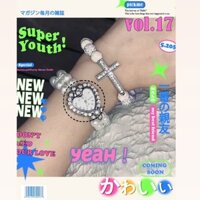 Vòng Đeo Tay Co Giãn Đính Đá Ngọc Lam 2K Hình Trái Tim Và Trái Tim Xinh Xắn