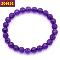 Vòng đeo tay đá tím 6 ly - Chuỗi hạt đeo tay đá phong thủy - Sản phẩm có kích thước nhỏ