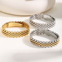 Vòng đeo tay dây đeo đồng hồ vàng Vnox 18k dành cho nam nữ, Vòng đeo tay liên kết bằng thép không gỉ Vòng tay cặp đôi đơ