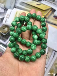 Vòng đeo tay, lắc tay phong thủy đá ngọc cẩm thạch xanh - 10mm