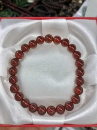 Vòng đeo tay, lắc tay phong thủy đá garnet ngọc hồng lựu - Hạt 7mm