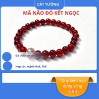 Vòng đeo tay Mã não đỏ kết cùng charm size hạt 6 li