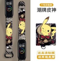 Vòng đeo tay thông minh da đen mới thời trang với màn hình màu cho nam, nữ, sinh viên, đồng hồ thể thao, máy đếm bước cho trẻ em, đa chức năng