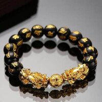Vòng đeo tay vàng cát Việt Nam nam và phụ nữ 3D vàng cứng 999 Obsidian may mắn Phật hạt đồ trang sức vận chuyển trong mộ