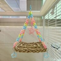 Võng dệt cỏ vẹt, XÍCH ĐU, đồ chơi giáo dục, treo, phụ kiện tổ chim, hoa mẫu đơn, phượng hoàng, da hổ, nhà sư, mặt trời 1225