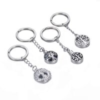 Vòng Đời Cây Series Thép Không Gỉ Tro Móc Khóa Hỏa táng Lưu Niệm Urn Mặt Dây Tưởng Niệm Trang Sức Quà Tặng