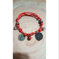 Vòng đồng xu bình an phối chuông xinh