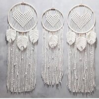 vòng dreamcatcher Macrame trái tim  treo tường trang trí nhà cửa