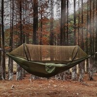 Võng đu ngoài trời chống lật cho người lớn có màn chống muỗi và giá đỡ để cắm trại ngoài trời chống